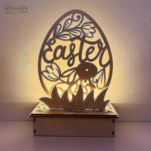 DIY Ægformet Ornament LED Påske Træ Ornament Glædelig Påske Dekorativ Gave Ornament Ferie Party Dekoration