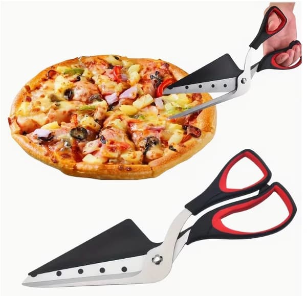 2-i-1 Pizzakutter i Rustfritt Stål av Matkvalitet med Mykt Sklisikkert Håndtak, Multifunksjonell Matkutter og Deler, Kjøkkenredskap