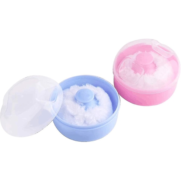 2stk Baby Body Kosmetisk Powder Puff Kit Med Svampeæske Case -t
