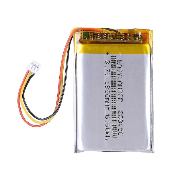 3.7v 1800mah Litium Polymer Lipo uppladdningsbart batteri med Jst 1.25mm 3pin kontakt för Mp3 DVD Pad Kamera Gps Laptop 803450