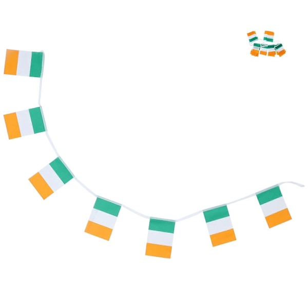 Irlandsk Flag Guirlande Vimpel Banner Irske Flag Bunting Banner Sankt Patricks Dag Dekoration