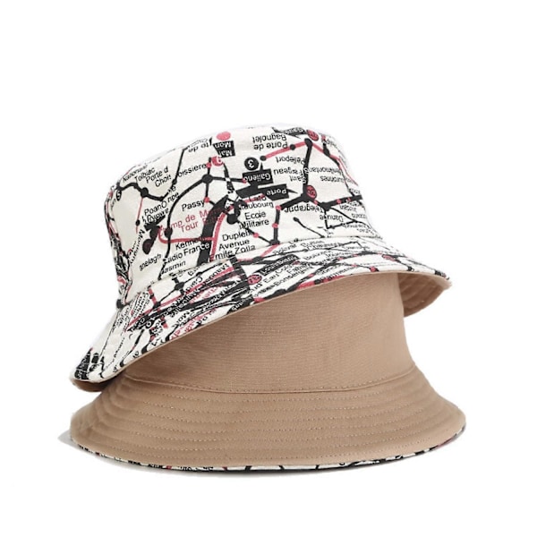 AVEKI Unisex Trykt Dobbeltsidig Reversibel Bucket Hat