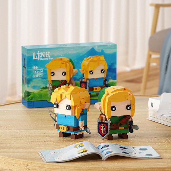 Link Rakennussarja, Link Toimintahahmot Pitävät Master Sword ja Hylian Shield, Lahjat Faneille Lapsille Aikuisten (334 Palasta)