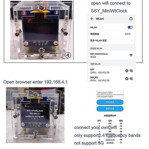 ESP8266 DIY Electronic Kit Mini Clock OLED Display Anslut med Shell DIY lödprojekt