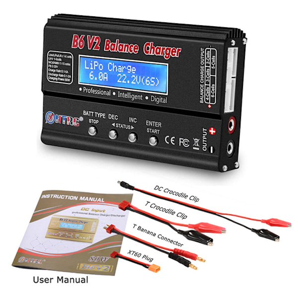 HTRC b6v2 B6AC LIPO batterilader Modellflylader Batterilader