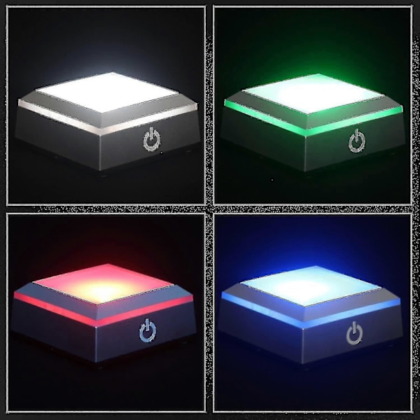 Led lys base show stand display plade med følsom touch switch til 3d laser krystal glas kunst