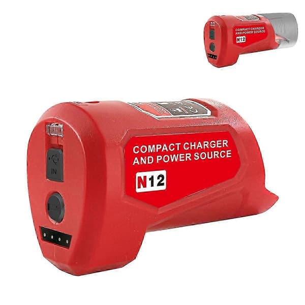 N12 Batteri Strømkilde Adapter til Milwaukee 12V M12 Batteri Strømhjul Oplader Adapter med 12V 2025