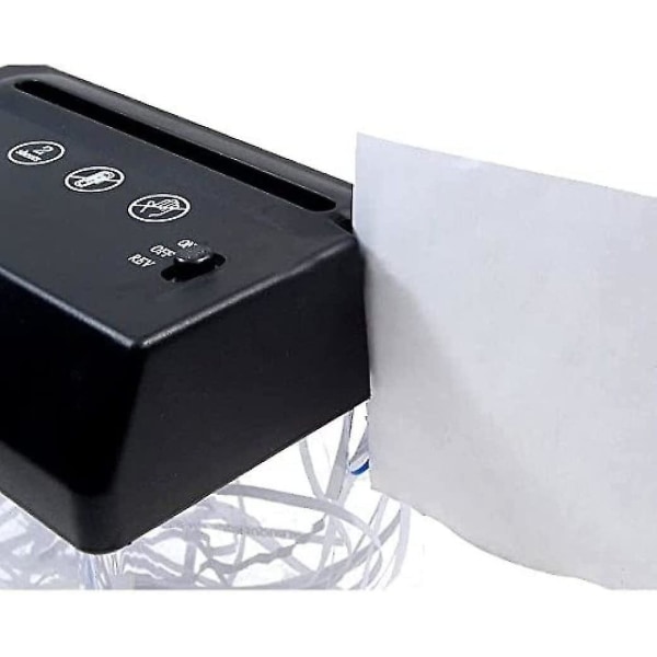 Desktop foldet papirstrimmelskåret lille usb makuleringsmaskine til hjemmet/kontoret (1 stk, sort) -t