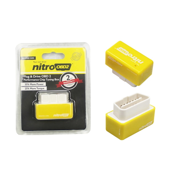 4 st super ECO OBD2 Plug and Drive OBD effektförstärkare bränslebesparare nitro obd gul