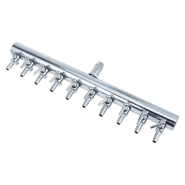 10 måder 8 til 4MM rustfrit stål akvarie udløb inline luftpumpe flow niveau kontrol manifold splitter switch hane ilt rør fordeler sølv
