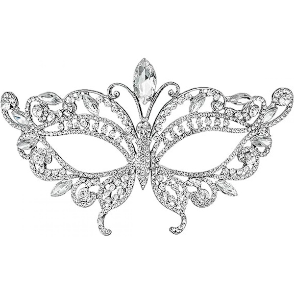 Bröllops-Maskeraddräkt med Rhinestones - Ögonmask för Maskeradboll, Halloweenfest, Atmosfärstillbehör