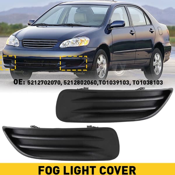Tåkelysdekselsett for Toyota Corolla 2003-2004, svart frontstøtfangergrill