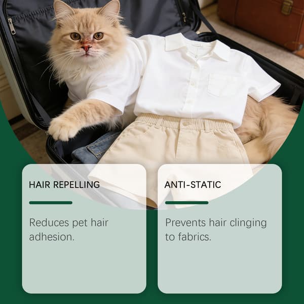 Avvisande spray för husdjurshår (2-pack), statisk och luktkontroll för tyger