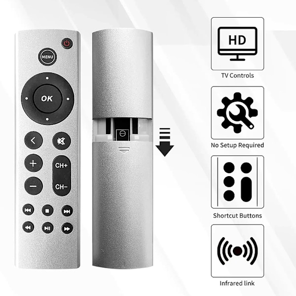 Apple TV 4K/HD Fjärrkontroll A2169 A1842 A1625 Utan Röst