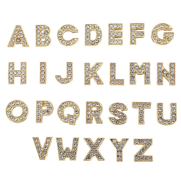 26 kpl Strassikirjaimet Alloy Letters Charm -helmet rannekoruihin