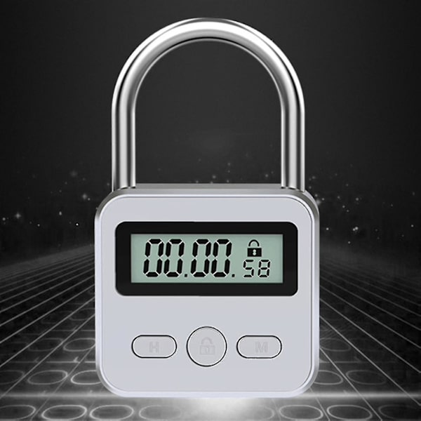 Metal Timer Lukko LCD Aika 99 Tuntia Maksimi Ajoitus USB Timer Lukko, musta-CE