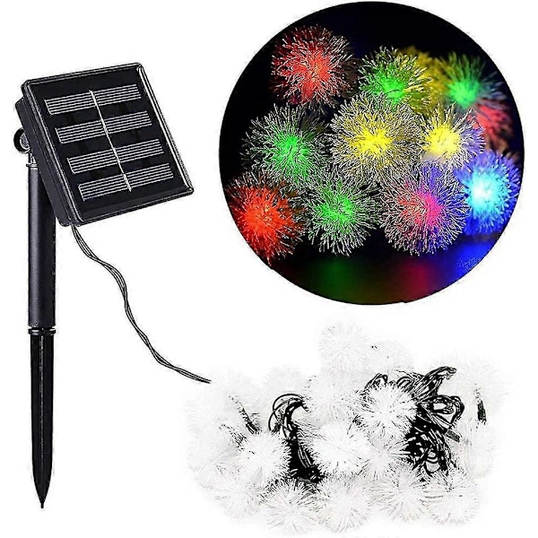 1 st Dandelion Bollsträng, 50 LED-Fairy Lights Solcellslampa Vattentät För Utomhus Trädgårdsfest (färg)