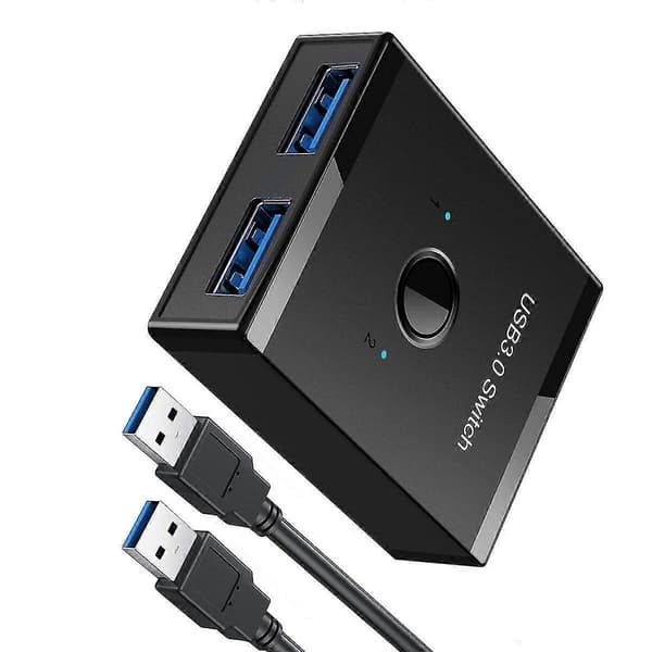 Kvm Usb Hub 3.0 Switcher Selector Kvm Switch Til Pc Tastatur Mus Printer 1 Pc Deling 2 Enheder