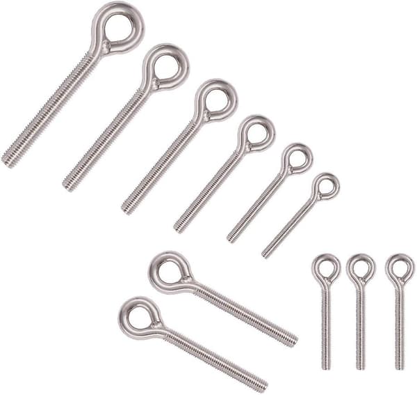 M6 304 Rustfrit Stål Lang Ring Skrue Gengede Stang Ringbolt 10 stk
