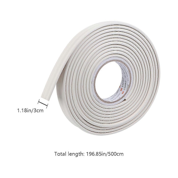 Kreativ Väggkant Dekal Enkel Stil Heminredning Dekal TV Bakgrund Väggdekal - Vit (Längd 5 Meter, Bredd 3cm)