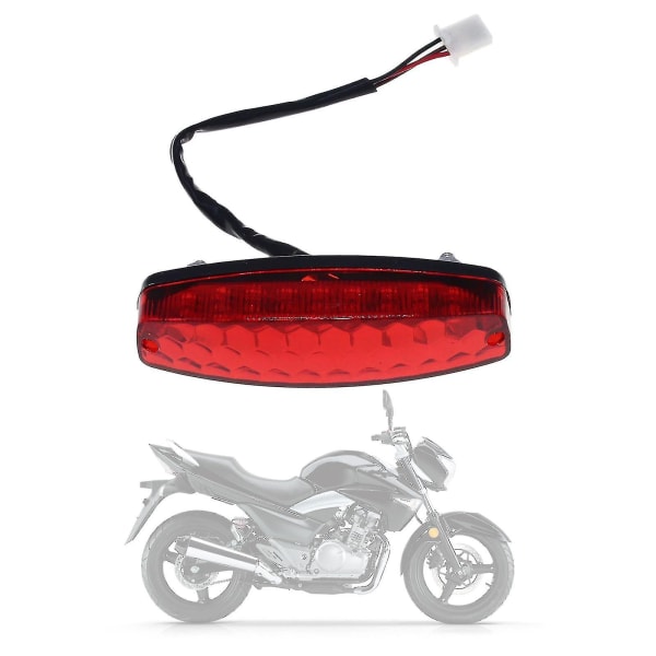 Motorsykkel Led bakstopp bremse baklys Universal 12v lisens baklys rød (ruipei)