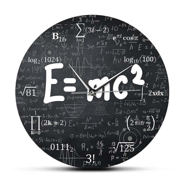 Relativitetsteori matematikk formel veggklokke vitenskapsmann fysikklærer gave skole klasserom dekor