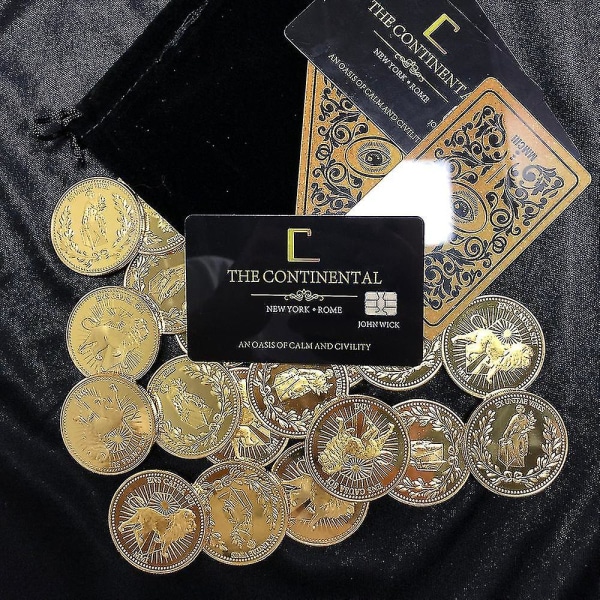 Continental John Wick Hotel Coin, Kakinu Reef Cosplay Metal Alloy Coin Collection kostume rekvisitter