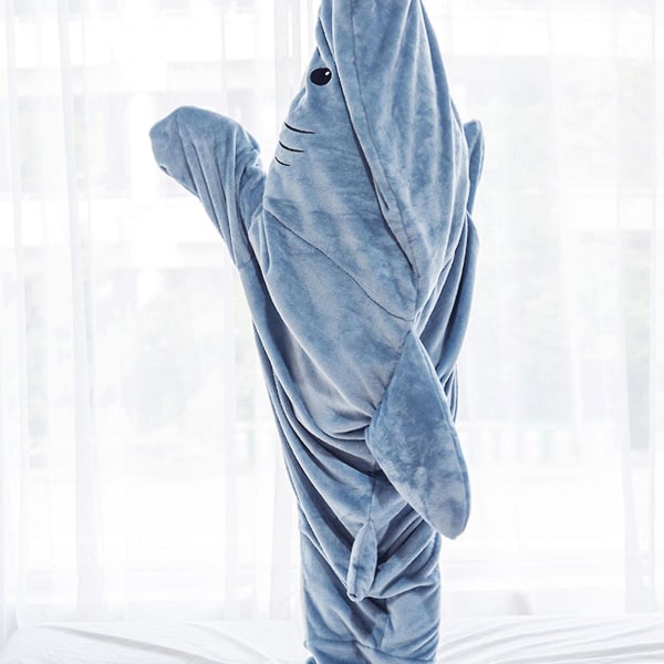 Shark Blanket Hættetrøje Voksen Shark Blanket Super Blød Hyggelig Flanell Hættetrøje Shark Sovepose