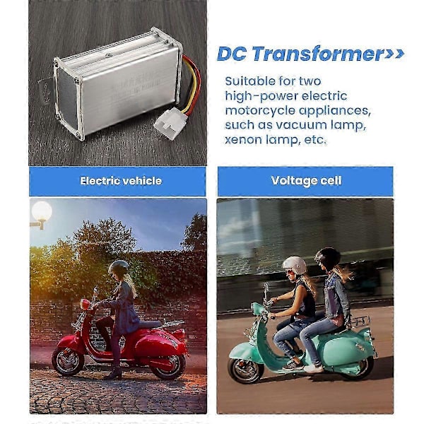 Elektronisk Transformer DC 36V 48V 60V 72V til 12V 10A Elcykel Konverter Adapter Ned Transformer