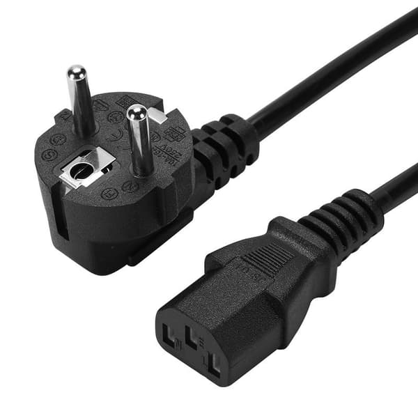 1,8M IEC C13 AC-strömkabel, EU 3-stiftskontakt, för datorvärdskärmskrivare, 2-pack