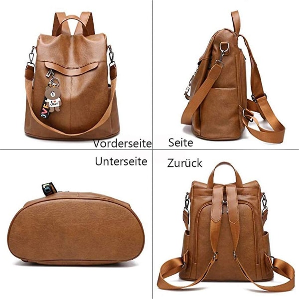 Shepretty Damen Rucksack Anti Diebstahl Umhängetasche Multifunktions Schultaschen,0298pu,gelb