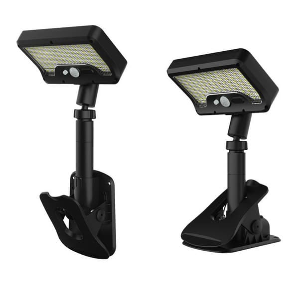 Ny Solar Clip Udendørs Lys, Dobbelt Anvendelse Lodret Klemme Solcellelampe, Bevægelsessensor Landskabslys til Villahegn, Have, Camping