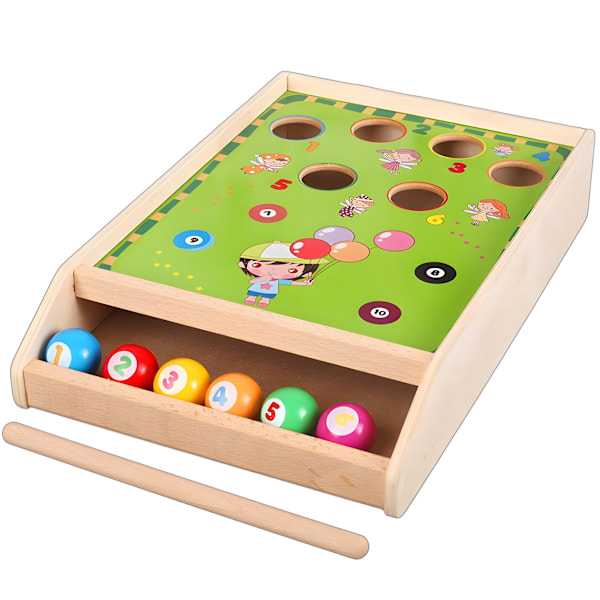 1pcs Children's Wooden Parent-child Interactive Fun Mini Table Tennis Billiards Game Tabletop Toys Educational