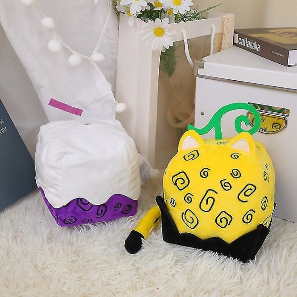 Nyt produkt Blox Fruits Game Perifer frugt Leopard Print Box Plys legetøj Lilla Box Doll