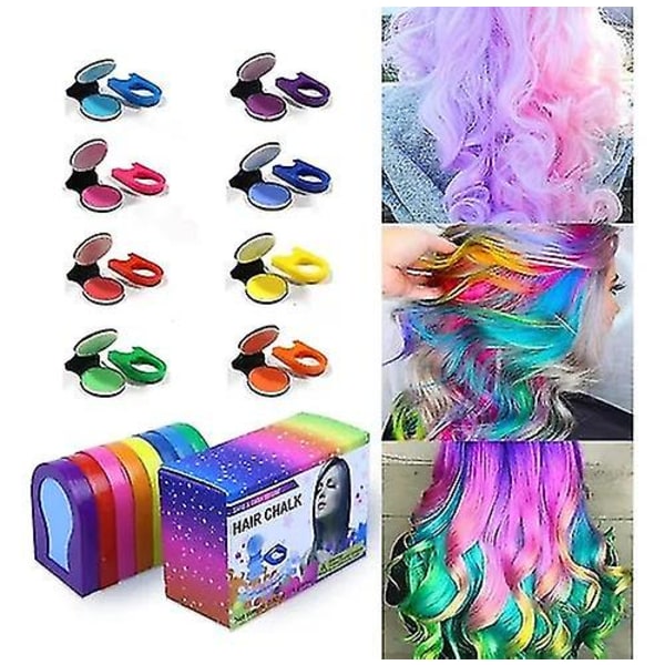 Tallsocne Hair Chalk For Kids 8-farger Ikke-klebrig vaskbar hårfarge