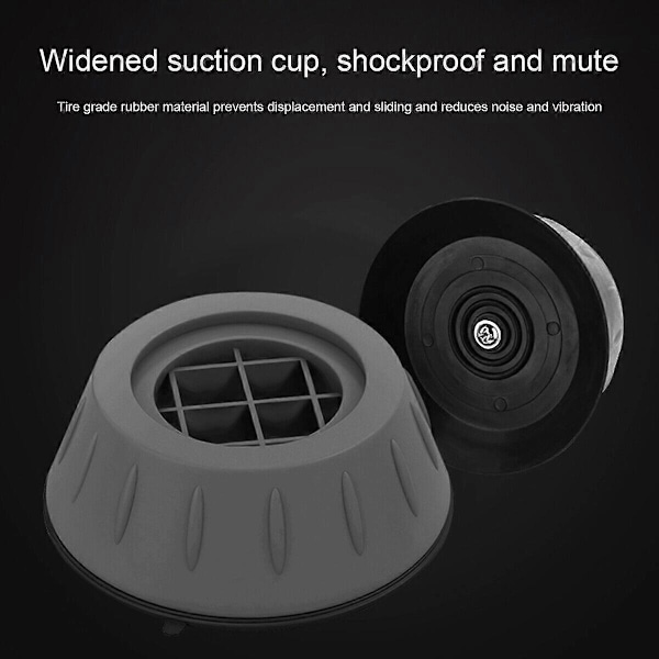 4 stk. Vaskemaskine Støtte Måtte Anti-Vibrations Ben Stopper Fod Pad Fødder Pads