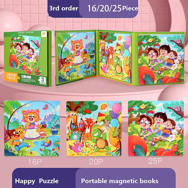 Børn Magnetiske puslespil Bøger Tidlig uddannelse Puslespil til børn 3-6 år Intelligence Up Game