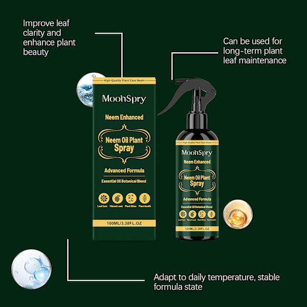 Neemolja Växtspray (100 ml) för Bladvård & Underhåll