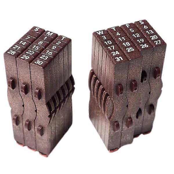 TimeBlocks Connected Calendar Stamp, konsoliderad nummerstämpel, evighetskalenderstämpel för studier och planering 25-26s 1pc - Letter