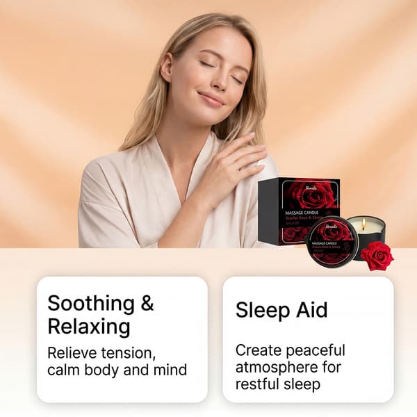 3-pack rosdoftande massage-ljusset – Aromaterapi eteriska oljeljus för avkopplande hemmaspa