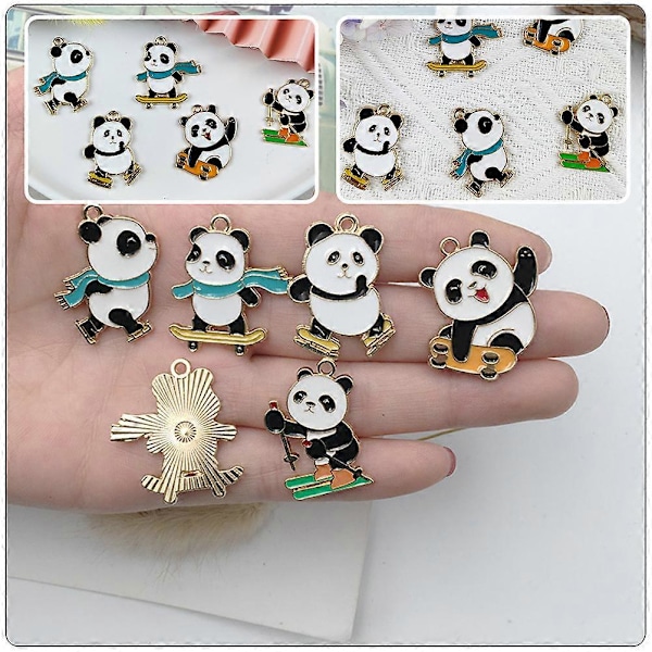 10 kpl Söpö Panda Riipus Reppu Riipus DIY Panda Avaimenperä Laukku Riipus