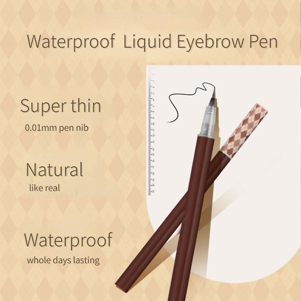 2ps Ögonbrynspenna, vattentät Ögonbrynsfärger Makeup Ultrafin flytande ögonbrynspenna Långvarig