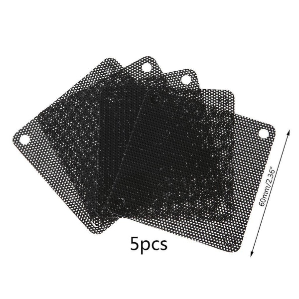 5 stk. Pc Fan Frame Støvnet Kølerfiltre Støvtæt Pvc Dæksel 60mm