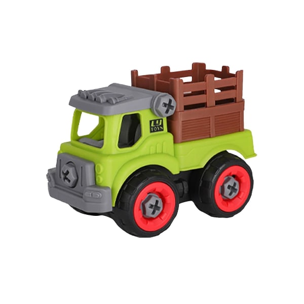 Kombinerat bilset för leksaker, demontering och montering av bondbil med skruvmejsel
