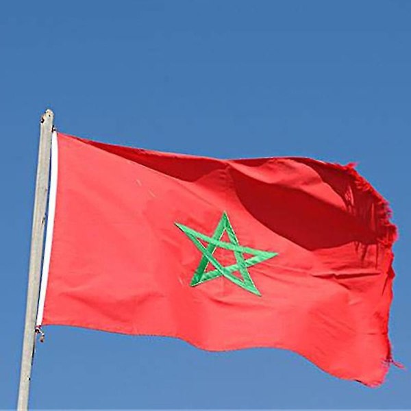 Marokko flaggbanner - 90 X 150 cm - Marokkansk hjemmedekorasjon