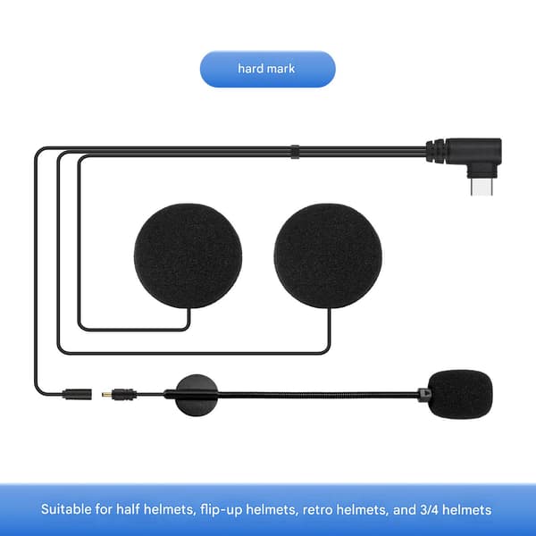 Type-C Motorcykelhjelm Bluetooth Mikrofonkabel, Universal Blød Hård Mikrofon Støjreducerende Headset Mikrofonledning
