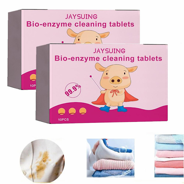 2 stk. Bio-Enzym Rengørings-tabletter Multifunktionelle Bio-enzym Rengørings-tabletter Vaskemaskine Rengørings-tabletter Allround