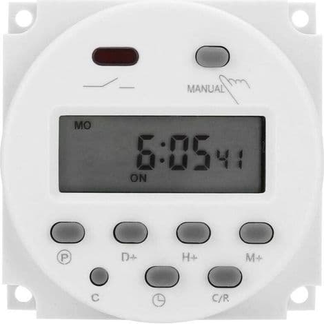 ANDIAMO 12V Digital Timer – Ugentlig programmering op til 168 timer – Vandtæt LCD-skærm – 16A udgang for præcis kontrol