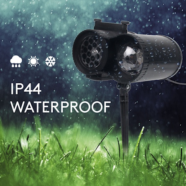 Julprojektionslampa 12 Kaflin Lampa Dubbelrör Vattenvågslampa Snöstorm Snöflingelampa Halloween Projektor