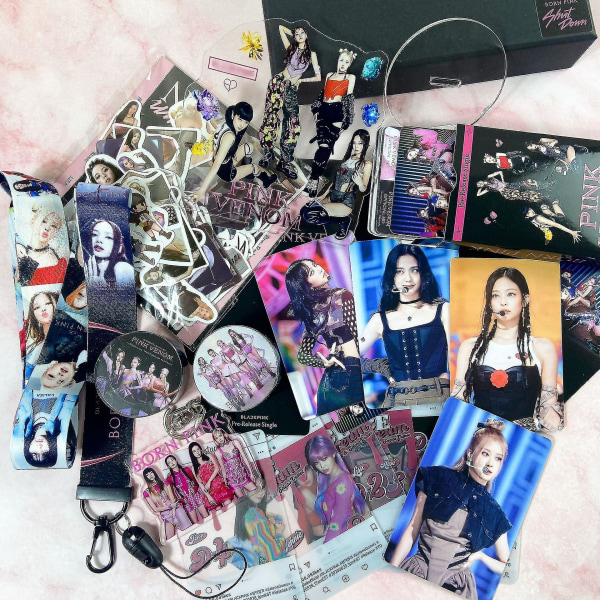 161 stk Sort Pink Born Pink Album Gaveæske Sæt Blink Fans Gave Merchandise Fotokort Fødselsdage Festpynt Kpop Nøglebånd Stickers